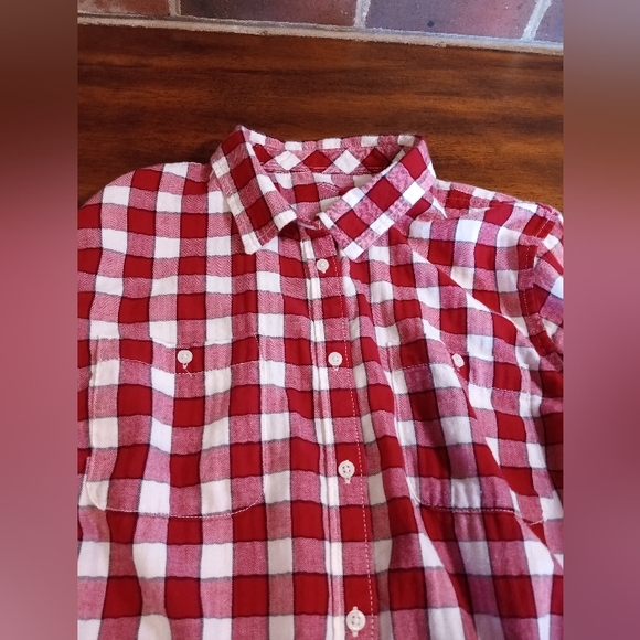St John's Bay Flannel shirt 100 percent cotton. Size XXL women's red and white - Picture 6 of 8